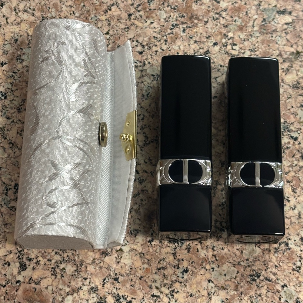 Christian Dior Rouge Lipstick Satin 080 Red Smile & 225 Beige Taffeta Metallic